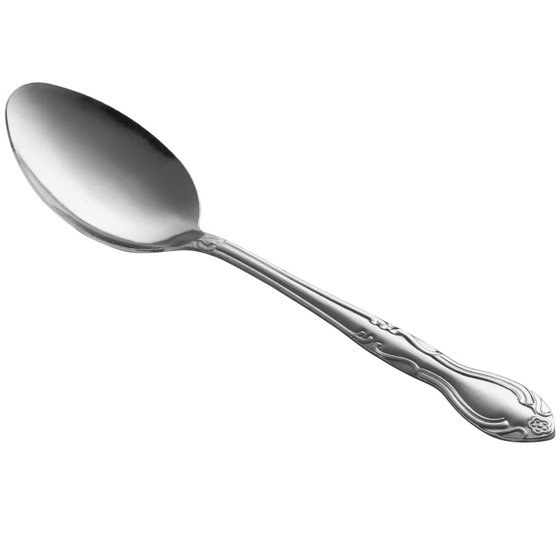 Choice Bethany 8 3/8″ 18/0 Stainless Steel Tablespoon / Serving Spoon – 12/Pack