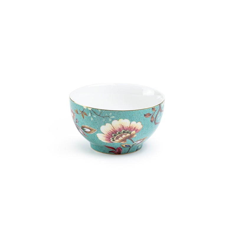 Peacock Lotus Garden Green Fine Porcelain Bowl