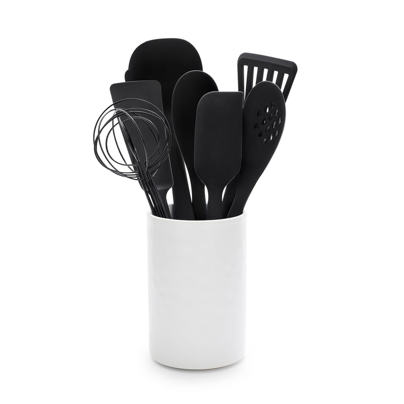 Premiere Silicone 8-Piece Utensil and Crock Set | Black