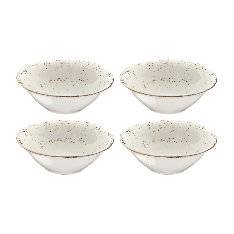 Grain dia.7″ h:2.5″ 23 oz. Round Decorated Porcelain Bowl (Set of 4)