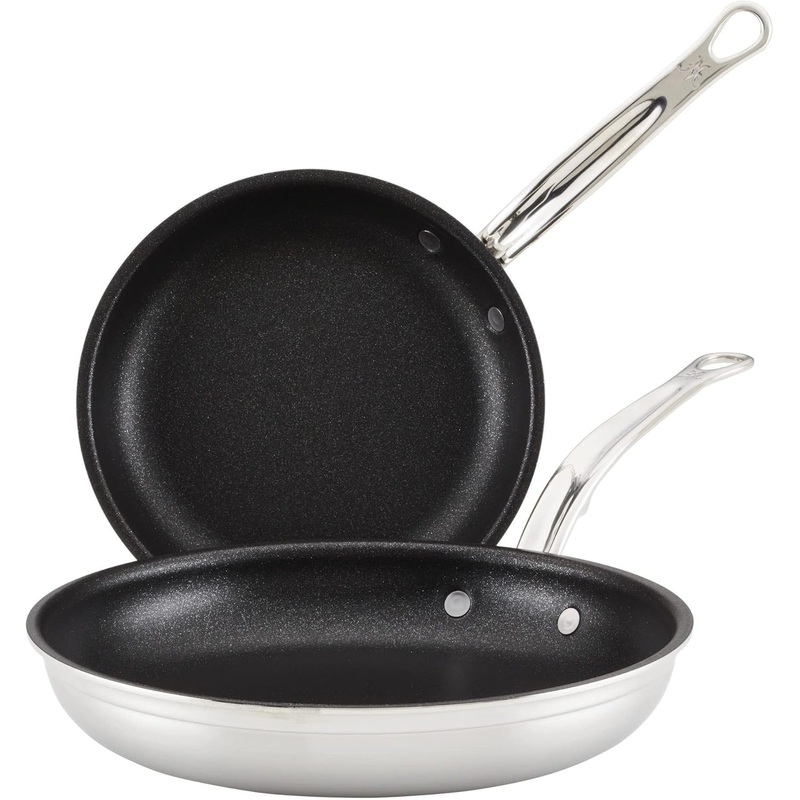 Hestan Professional Clad Stainless Steel Titum Nonstick 2- pc Skillet Set