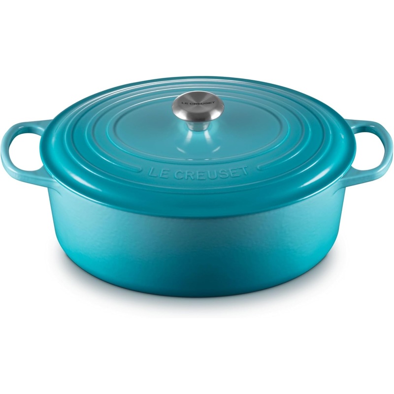 Le Creuset 8 Qt. Signature Oval Dutch Oven w/Stainless Steel Knob – Caribbean