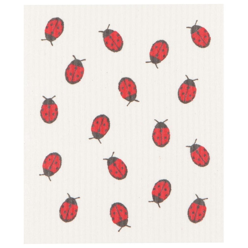 Swedish Dish Cloth 8×6.5in Ladybug