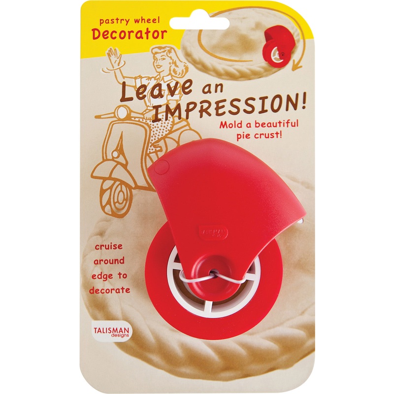 Talisman Designs Pastry Wheel Pie Crust Decorator, Red