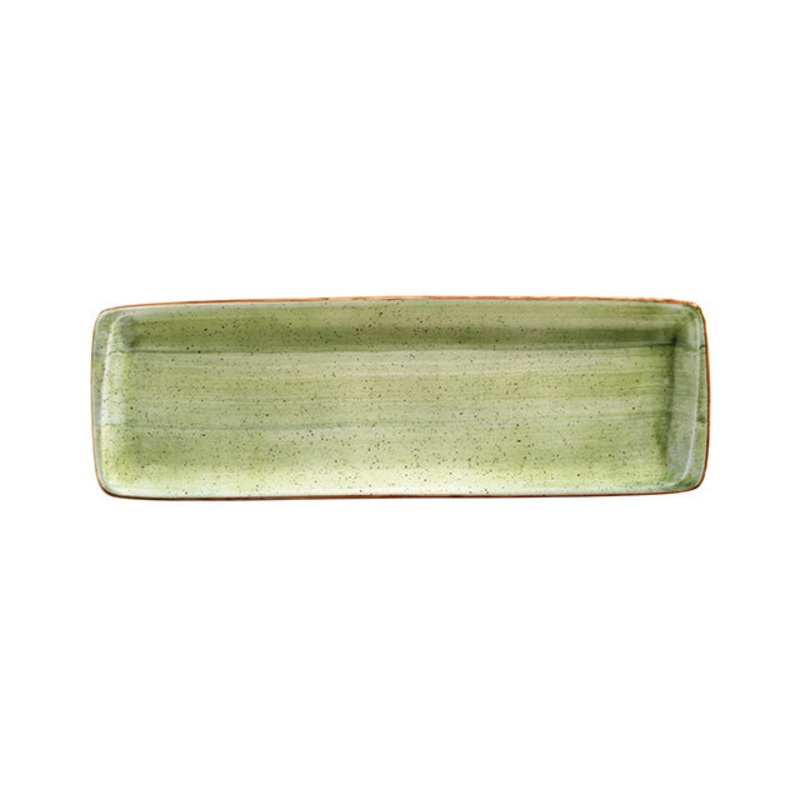 Therapy 19″ x 6.25″ x h:1″ Rectangular Green Porcelain Platter