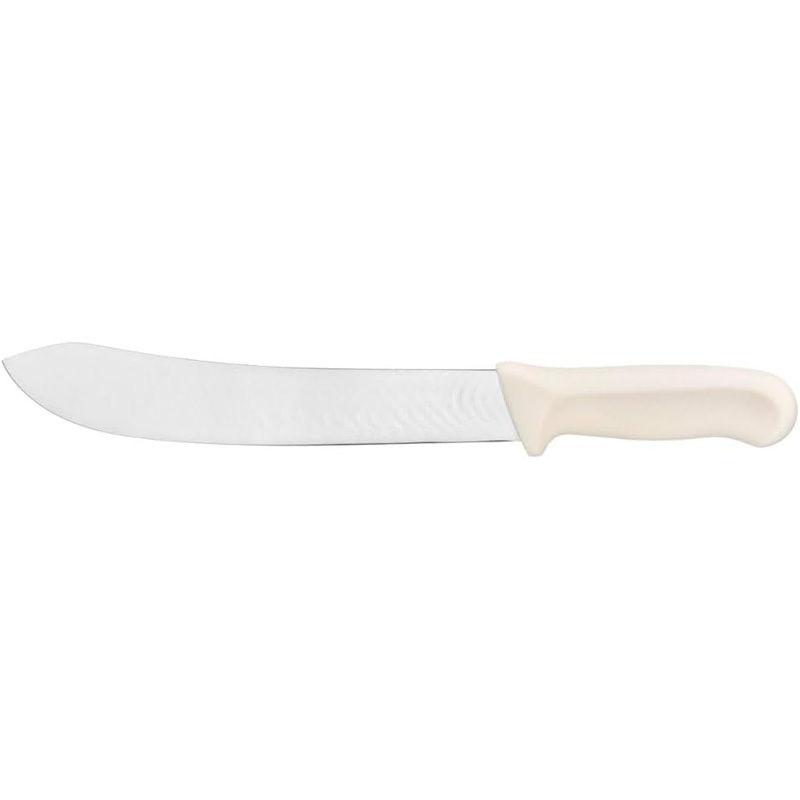 12″ Blade Slicer German Steel with White Polypropylene Handle- Razor Sharp Multipurpose Carving Knife Kitchen Chef Knife for Bread Meat Vegetable Poultry Cutting