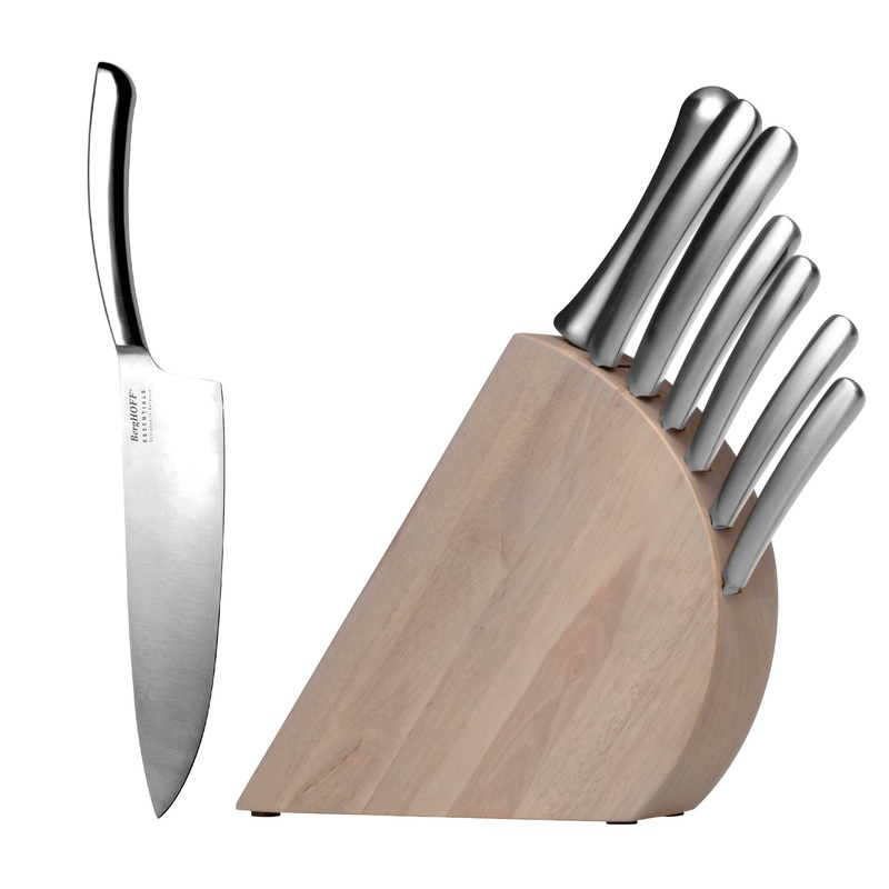 BergHOFF Concavo 8pc Stainless Steel Knife Set with Block