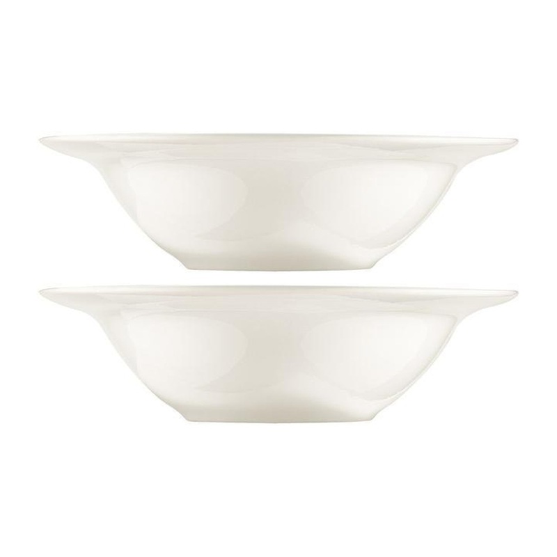 Gourmet dia.9″ h:2.5″ 24 oz. Round Warm White Porcelain Bowl (Set of 2)
