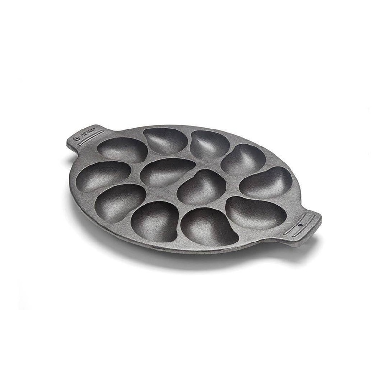 Outset Cast Iron Oyster Grill Pan, 12 Cavities