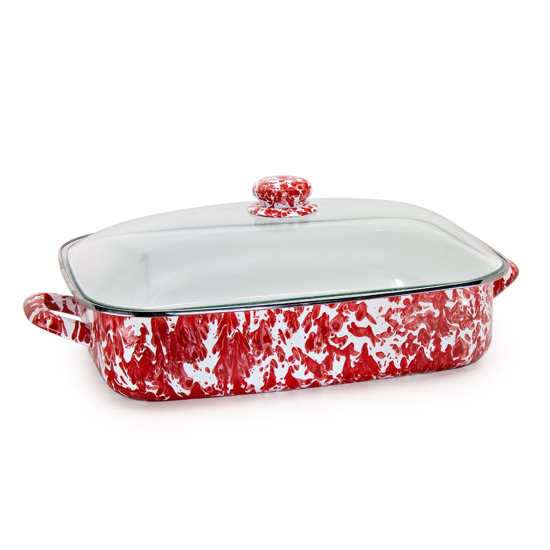 Red Swirl Roasting Pan