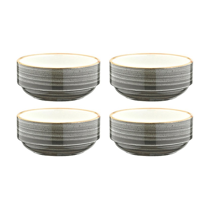 Space dia.2.25″ h:1″ 1 oz. Round Grey Porcelain Ramekin (Set of 4)