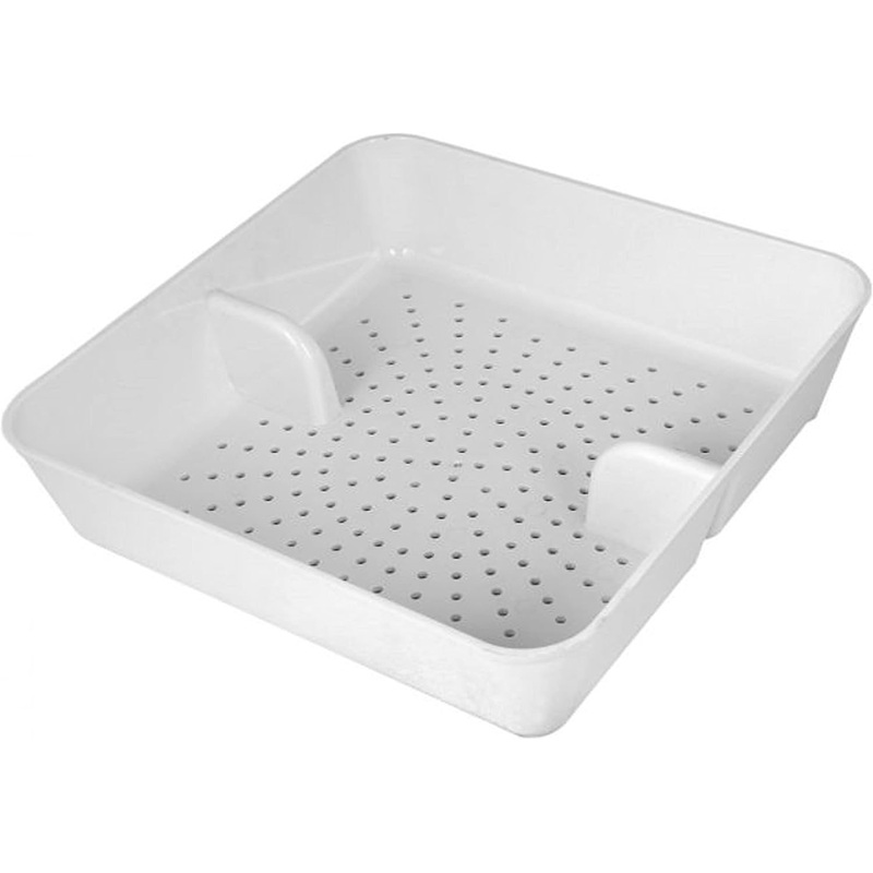 8.5-inch White Floor Drain Strainer 1/8-inch Holes- Square Sink Drain Basket for Restaurants Home and More
