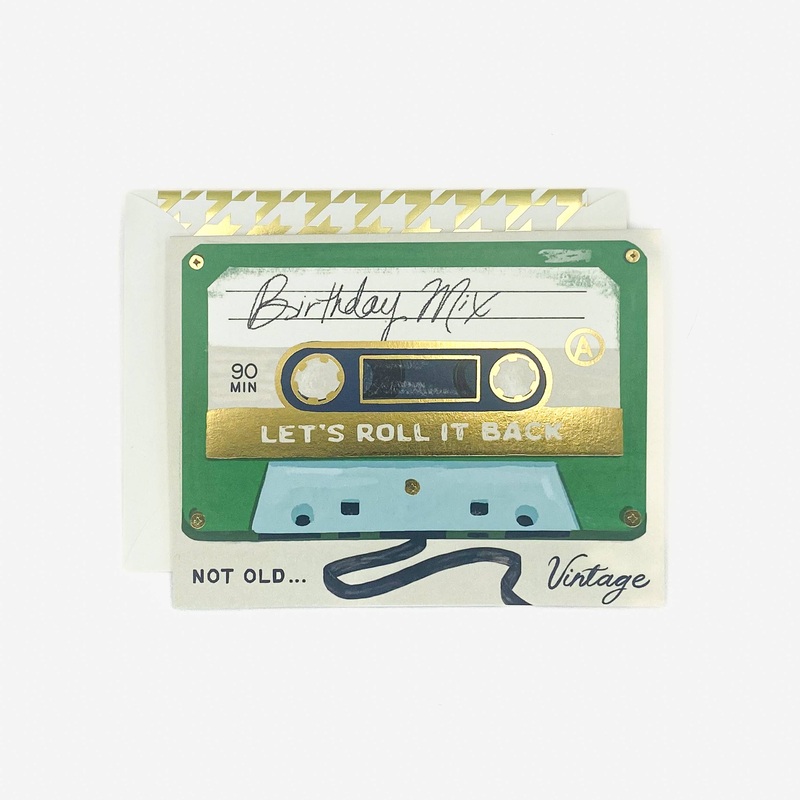 Birthday Mix Cassette Tape Greeting Card