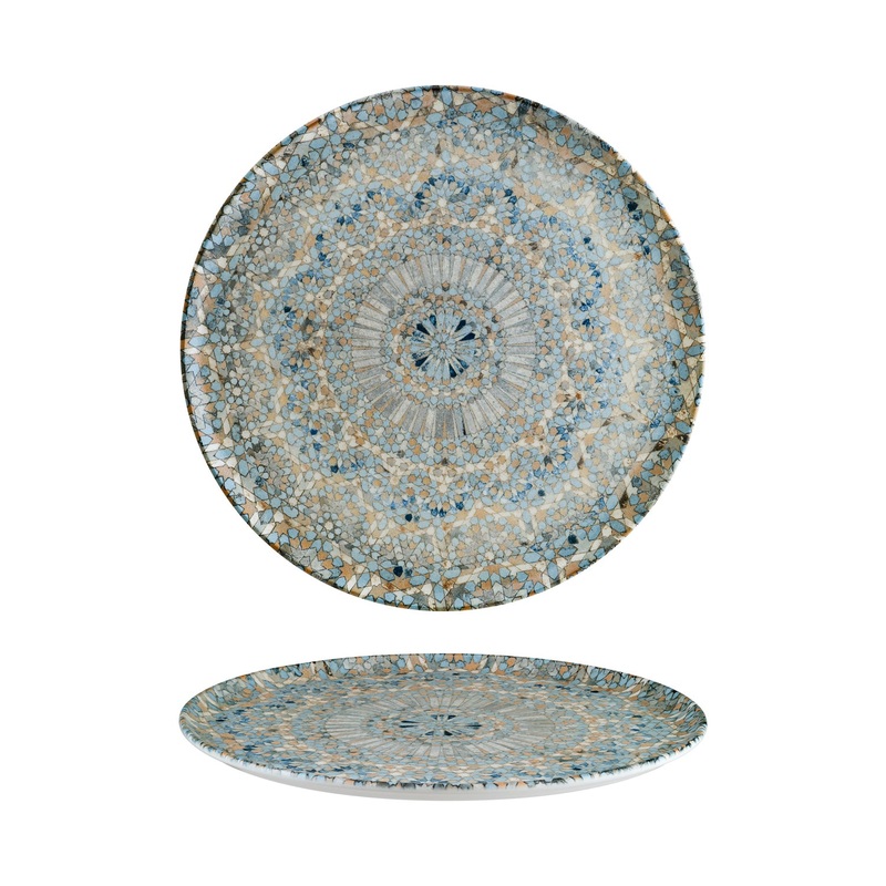 Luca Mosaic Matte dia.12.75″ Round Decorated Porcelain Plate