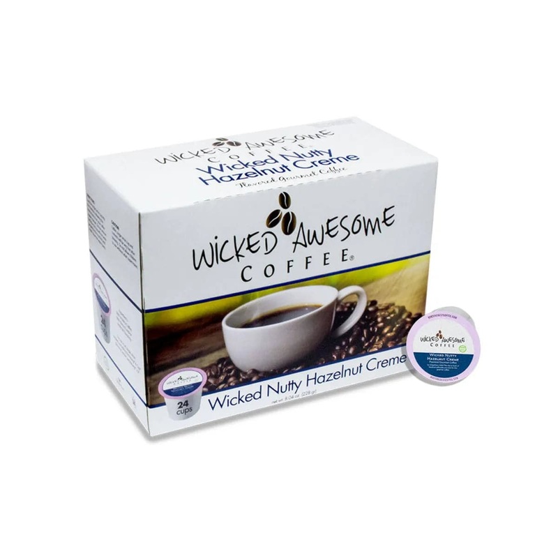Wicked Awesome’s Nutty Hazelnut Creme Single-Serve Coffee Pods (Box of 24)
