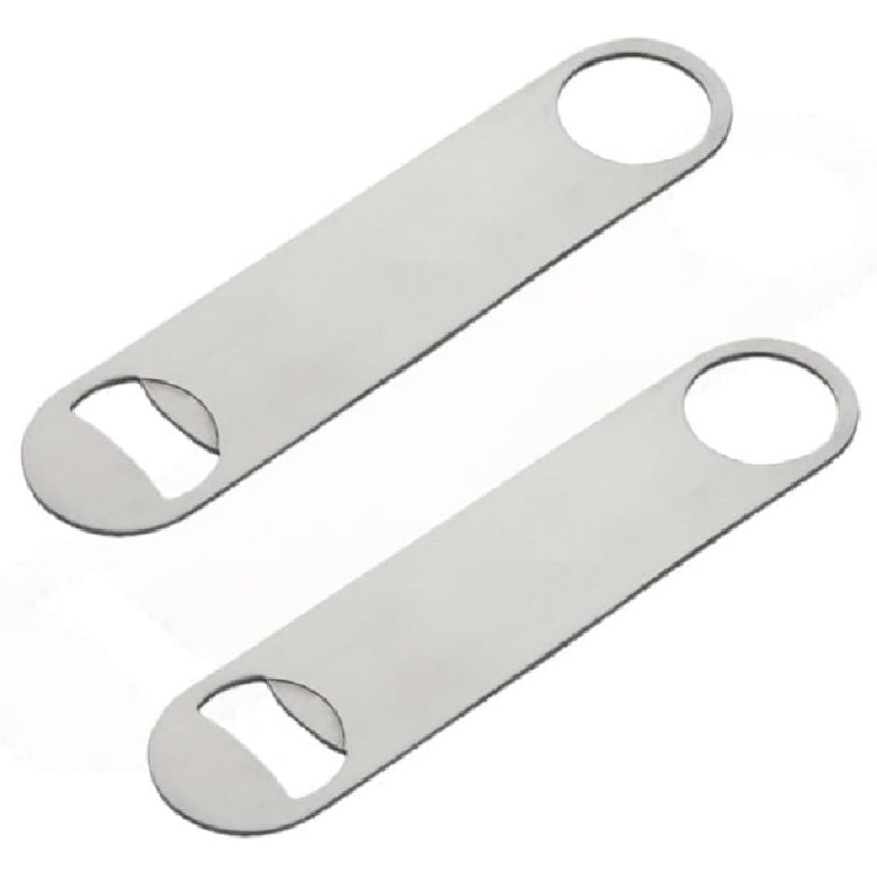 7″ x 2″ Heavy Duty Flat Bottle Opener Stainless Steel Set of 2 – Beer Openers Beverage Bottle Opener Beer Bottle Opener Pop Can Soda Can Opener for Kitchen Bar or Restaurant