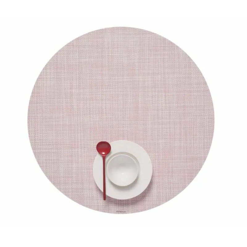 Chilewich Mini Basketweave Round Placemat Blush