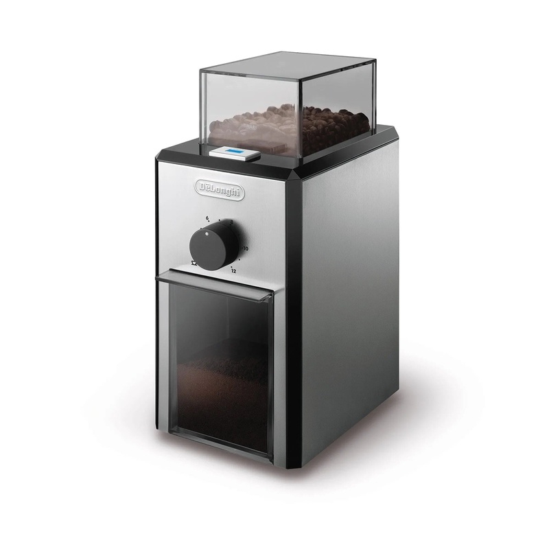 DeLonghi Conical Burr Grinder Black & Stainless Steel (KG89)