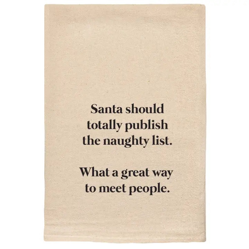 Ellembee Santa’s Naughty List Humorous & Snarky Kitchen Tea Towels