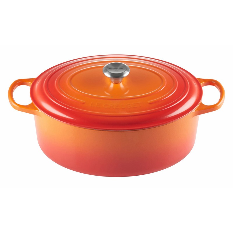 Le Creuset 9 1/2 Qt. Signature Oval Dutch Oven w/Stainless Steel Knob – Flame- Personalized Engraving Available