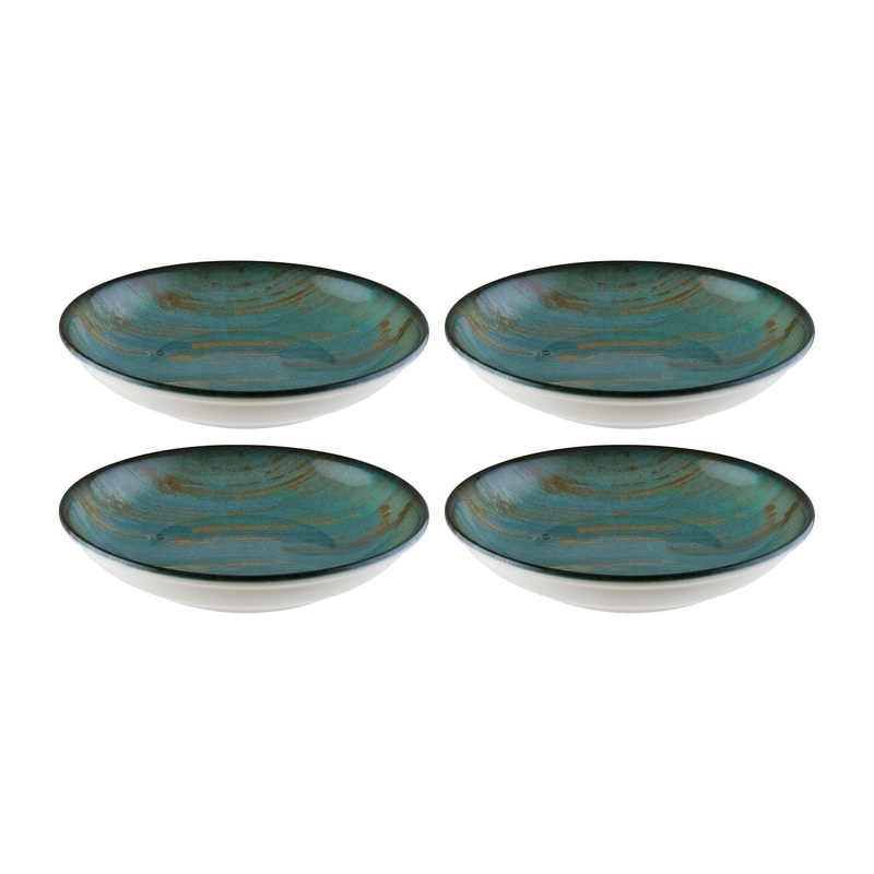Madera dia.8″ h:1.5″ 17 oz. Round Decorated Porcelain Bowl (Set of 4)