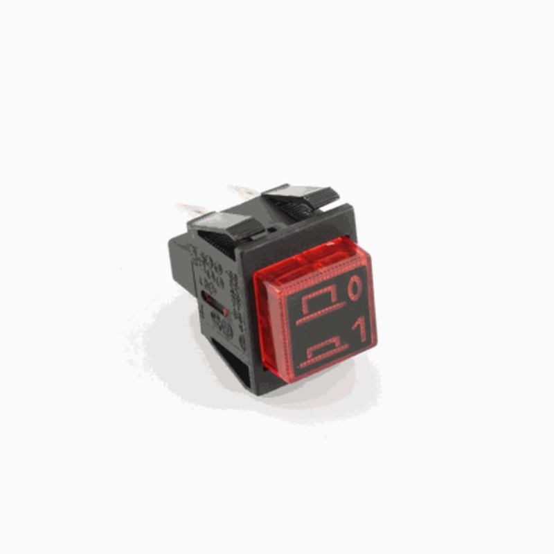 Main Power Switch, Red Illuminated 120V DPST Pushbutton