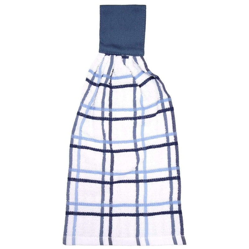 Ritz Kitchen Basics Check Tie Towel – Federal Blue