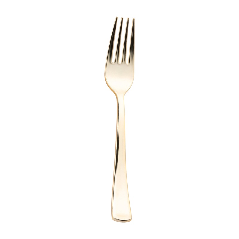 Shiny Metallic Gold Plastic Forks