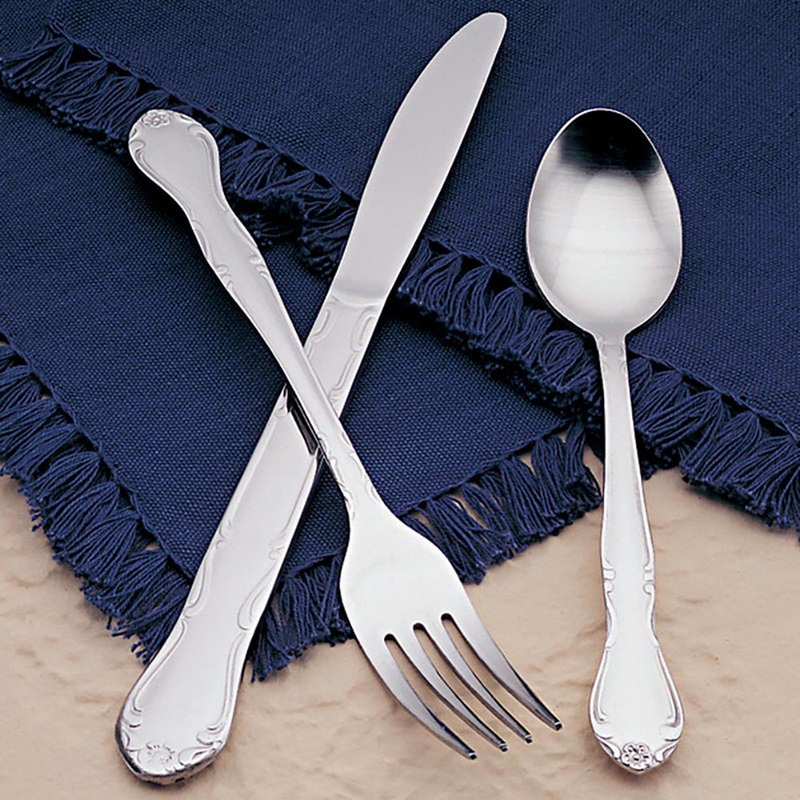 World Tableware Brandware 134 030 Linda 7 3/8″ 18/0 Stainless Steel Dinner Fork – 12/Pack