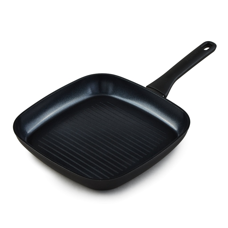 BergHOFF DiNA Helix Recycled Aluminum Nonstick Ceramic Grill Pan, 10.25″