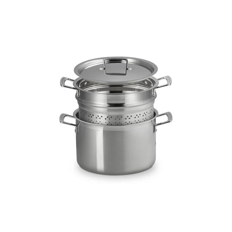 Le Creuset – Stainless Steel Pasta Pot with Colander Insert