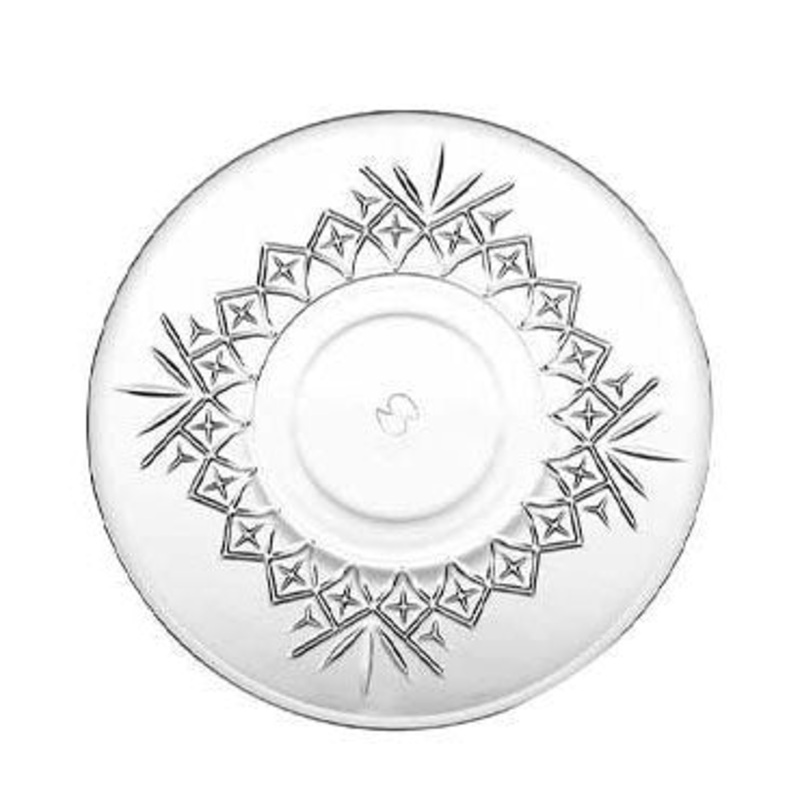 Pasabahce Timeless Tea 5-inch Round Glass Plate Set, Turkish Teacup Saucers, 6 Pcs- PB-54751
