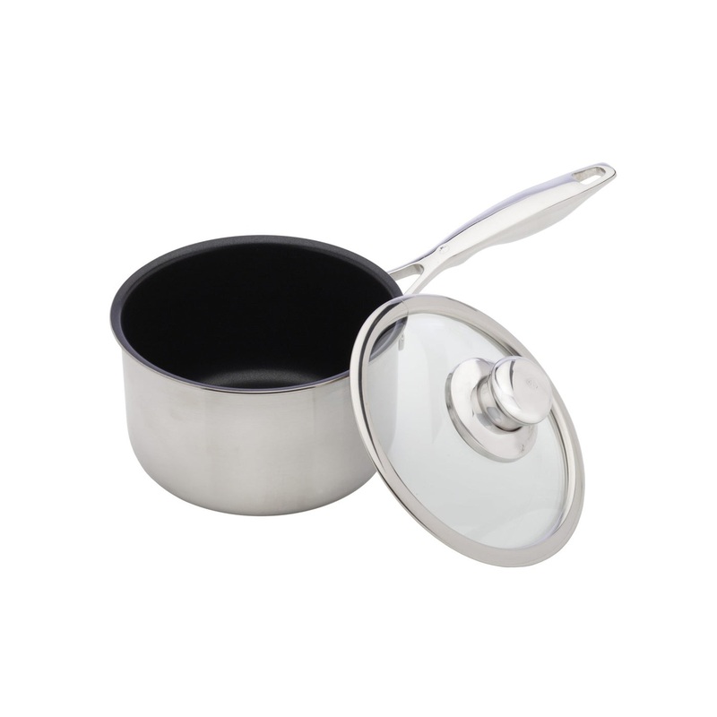 Swiss Diamond – 6.3″ Nonstick Clad Sauce Pan w/Glass Lid