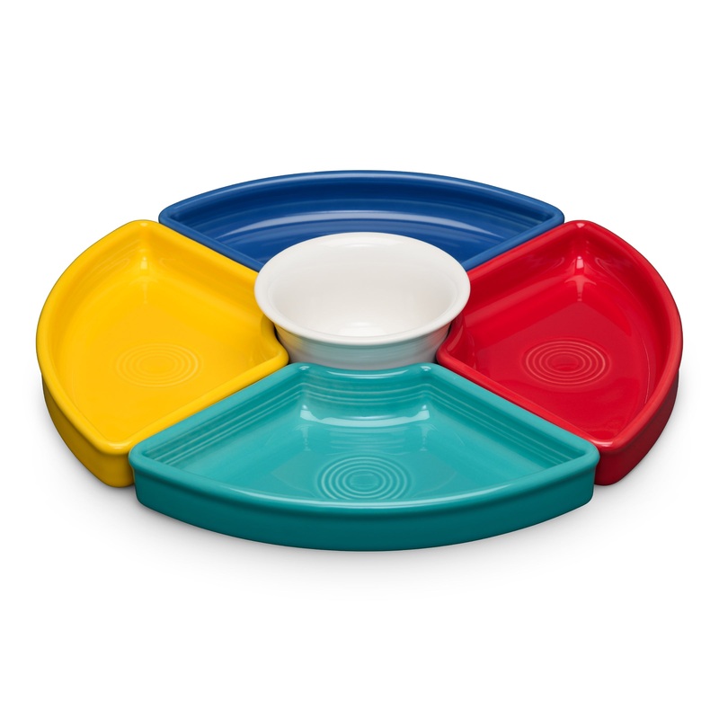 Vibrant 5-Piece Mixed Colors Entertaining Set 8 1/5 Inch