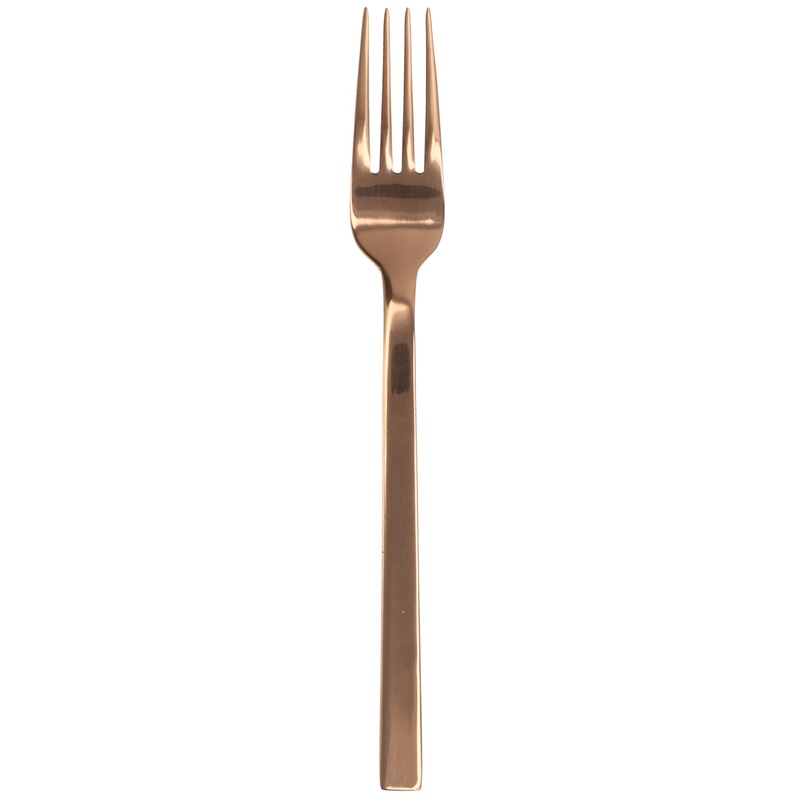 Walco RG09051 Semi 8 1/4″ 18/10 Rose Gold Stainless Steel Extra Heavy Weight European Table Fork – 12/Pack