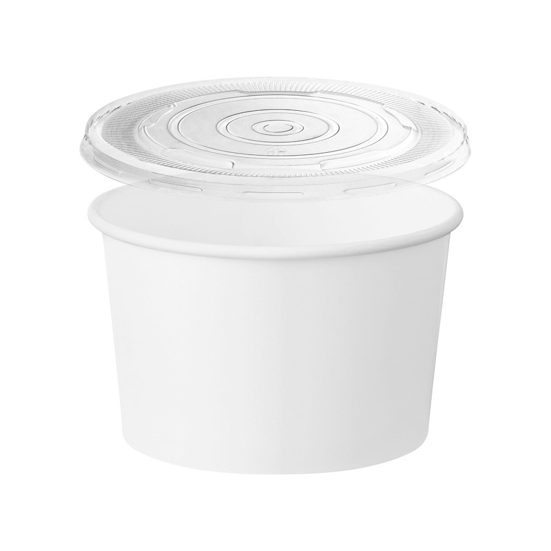 12 oz Squat Paper Soup Cups with Lids