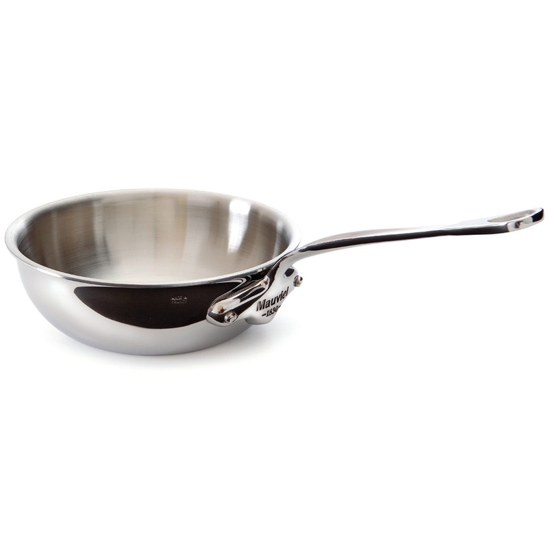 Mauviel M’Cook 1.1 qt. Stainless Steel Curved Splayed Saute Pan