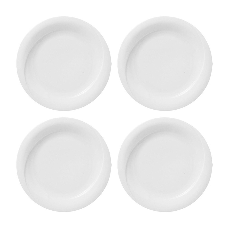 Porcelain X-tanbul dia.10.5″ Round White Porcelain Plate (Set of 4)
