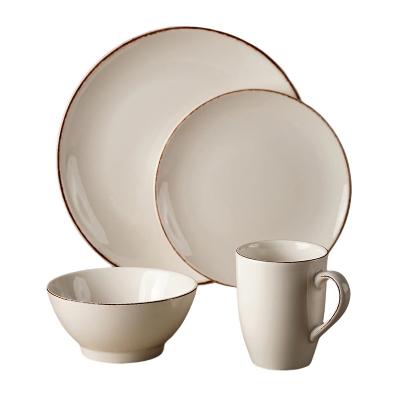 Retro Collection 4-Piece Dinnerware Set For 1