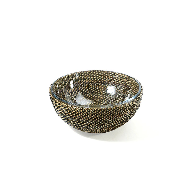 Round Basket w/9″ Glass Bowl Insert