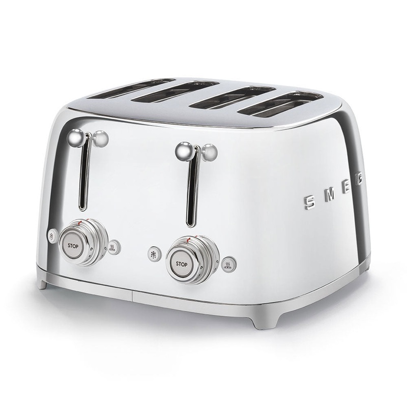 Smeg 50’s Retro Style Aesthetic 4×4 Slice Stainless Steel Toaster