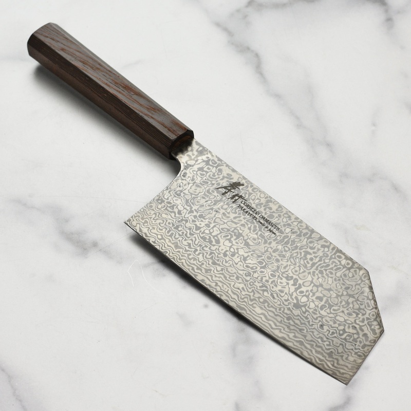 Takayuki Coreless Damascus 7.7″ Tall Bunka
