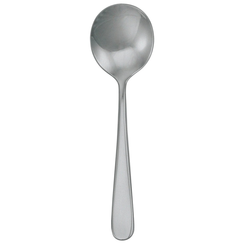 Walco 0812FS Star 7″ 18/10 Stainless Steel Extra Heavy Weight Bouillon Spoon with Fieldstone Finish – 12/Pack