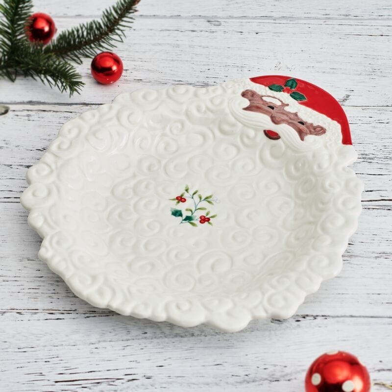 Winterberry African American Santa Figural Bearded Platter