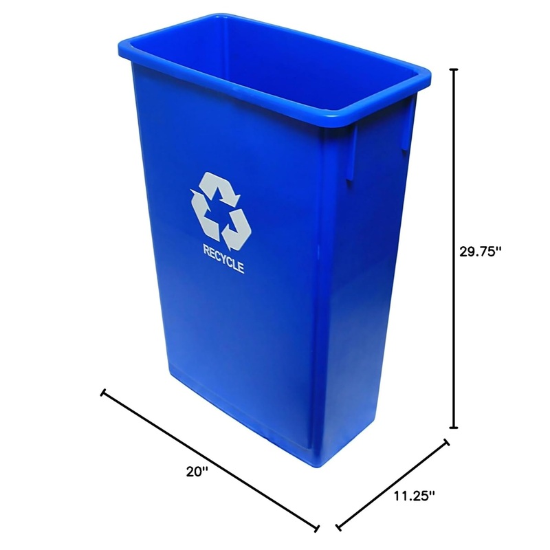 23 Gallon Recycle Trash Can Blue Color- Wastebasket Garbage Bin Lid Recycling Bin Cover Kitchen Bathroom Bedroom Office Trash Can