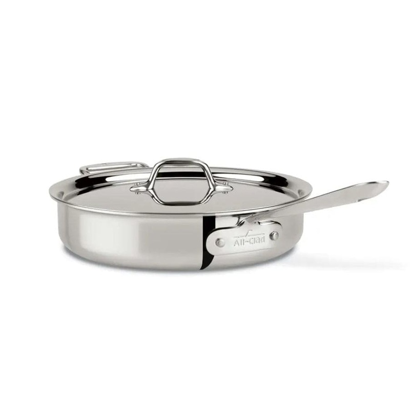 All-Clad D3 Stainless Steel Sauteuse Pan – 3 QT Saute Pan