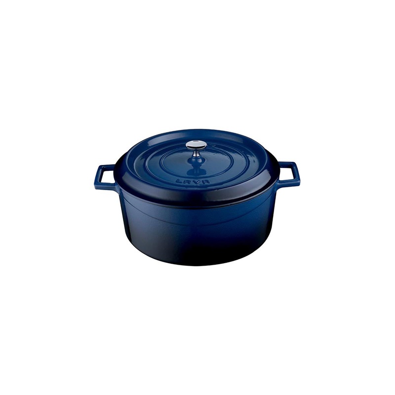 Cast Iron dia.5.5″ h:2″ 26 oz. Round Blue Cast Iron Dutch Oven