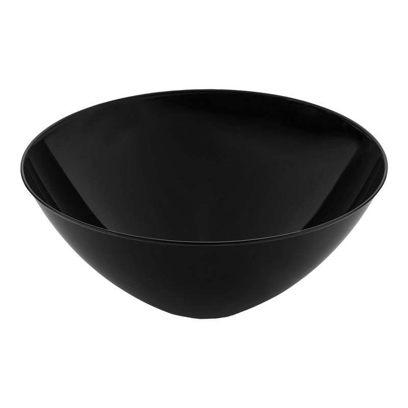 Solid Black Organic Round Disposable Plastic Bowls (32 oz.)