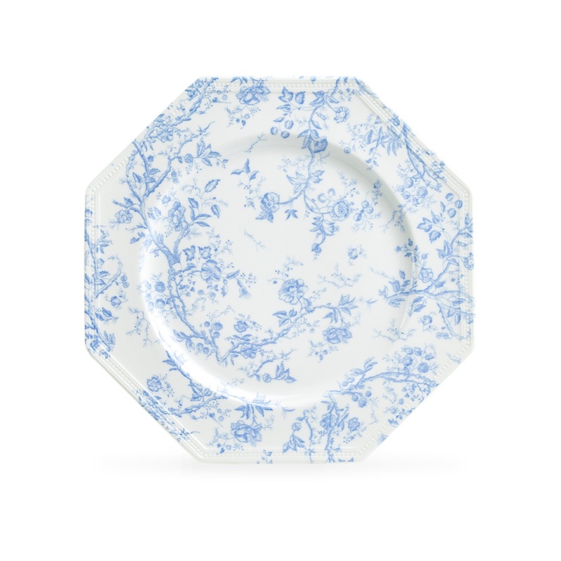 10″ Blue Rose Fine Porcelain Octagonal Plate