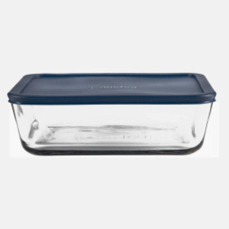 Anchor Hocking 11 Cup Rectangular Glass Bakeware Dish – Blue Lid